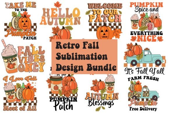 Retro Fall Sublimation Design Bundle Review